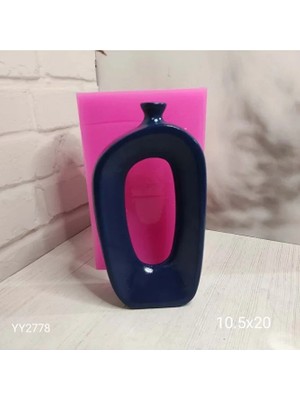 Yoyomold YY2778 Balon Başlı Ortası Boş Vazo 20CM Silikon Kalıp