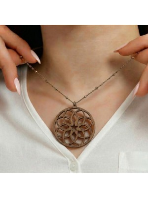 Koçak Takı Ahşap Kolye Modern Özgün Minimalist Takı Model No 257