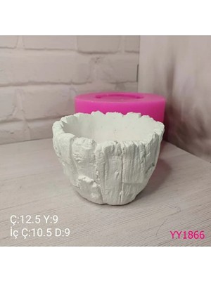 Yoyomold YY1866-AĞAÇ Kovuğu Saksı Oval Silikon Kalıp