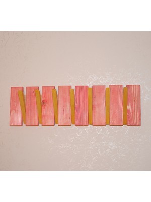 Ahşap Duvar Askılığı Jet Ağaçkakan  - Pembe Sarı