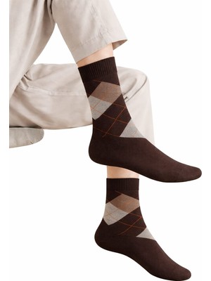 Gigi Giyim Bambu Baklava Desenli Erkek Soket Dikişsiz Çorap