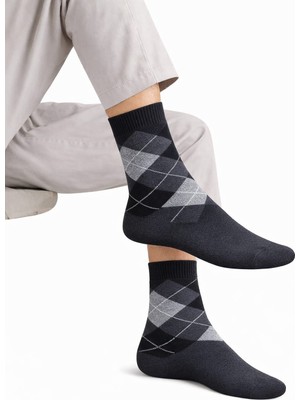 Gigi Giyim Bambu Baklava Desenli Erkek Soket Dikişsiz Çorap