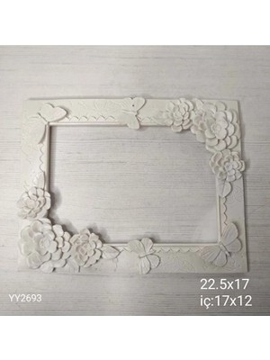 Yoyomold YY2693 Dört Kelebekli Çiçekli Çerçeve 17CM Silikon Kalıp