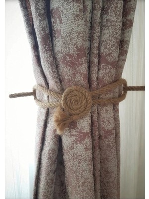 Neonova 6 Adet Fon Perde Aksesuarı Braçol Tül Perde Tutacağı Perde Süsü Spiral Jüt Halat Estetiği