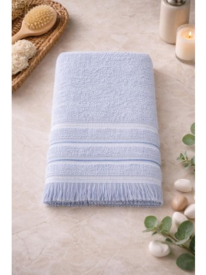 Baveno Home Pamuklu Saçaklı 65X130 cm Yumuşak Renkli Ev & Otel Havlusu Baveno