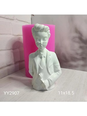 Yoyomold YY2907 Gözlüklü Elinde Gü Tutan Erkek Biblo Silikon Kalıp
