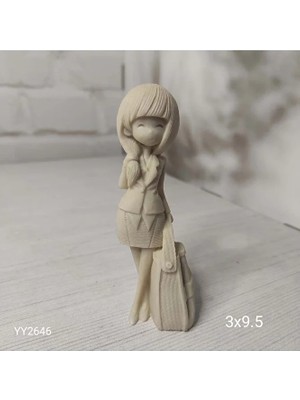 Yoyomold YY2546 Çantalı Kız 3D Biblo Çanta Sağda Silikon Kalıp