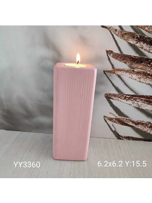 Yoyomold Dikdörtgen Düz Sütun Mumluk 15.5cm