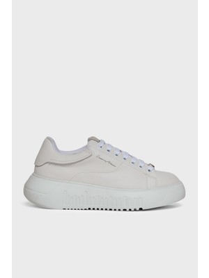 Emporio Armani Deri Karışımlı Logolu Sneaker Ayakkabı Bayan Ayakkabı EW004804 AF24783 U0012