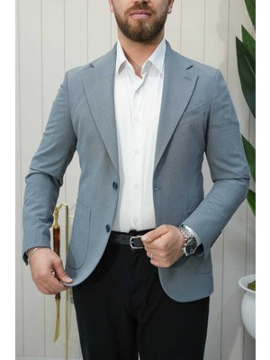 Beystil Mono Yaka Mavi Ceket 282 - Slim Fit