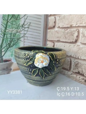 Yoyomold Yapraklı Saksı Enine Çizgili Silikon Kalıp