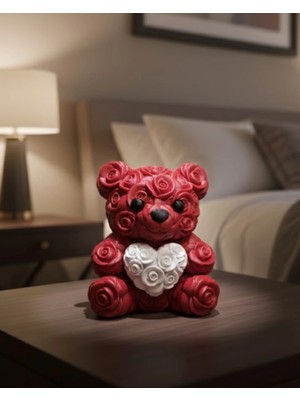 Renklime 10CM 3D Özel Baskı Kalpli Ayıcık Romantik Hediye Objesi