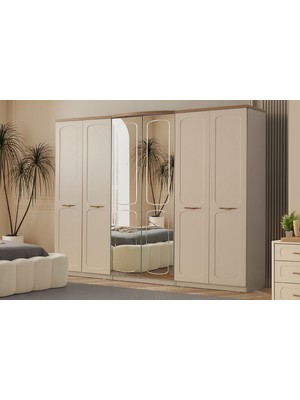 Doressa Ravon 6 Kapılı Aynalı Gardırop