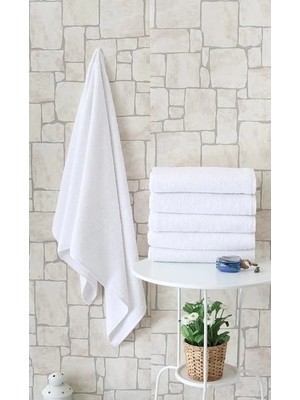 Renklime Nevresim Dünyası Otel Tipi 6'lı 70X140 Banyo Havlusu Beyaz