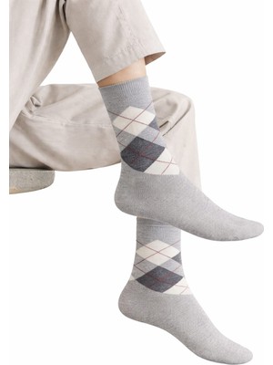 Gigi Giyim Bambu Baklava Desenli Erkek Soket Dikişsiz Çorap