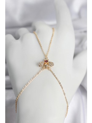 Marsilyan Pirinç Gold Renk Sinek Model Kadın Şahmeran - TJ-SN761