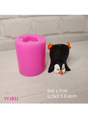 Yoyomold YY1831-PENGUEN Saksı Kafası Üzerine Yatan Silikon Kalıp