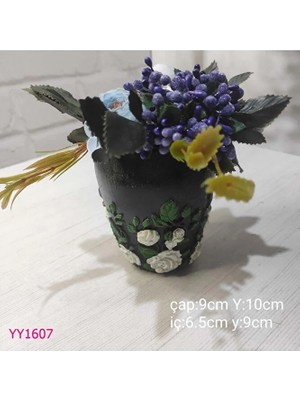 Yoyomold YY1607-ÇIÇEK Işlemeli Saksı Silikon Kalıp