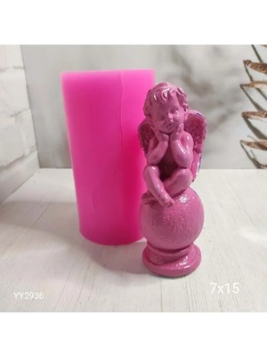 Yoyomold YY2936 Topun Üzerinde Oturan Melek Biblo Silikon Kalıp