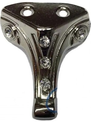 Marsilyan Moda Taşlı Ahşap Sandık Ayağı, Kutu Ayak 3,5 cm - Nikel, 50 Adet