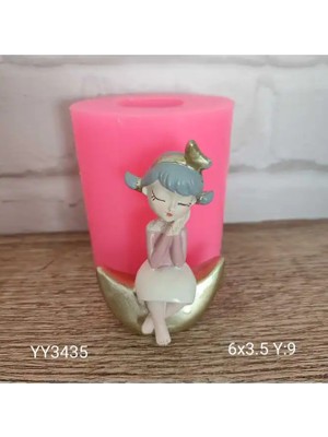 Yoyomold Cici Kızlar Biblo Eli Yanağında Biblo - Silikon Kalıp