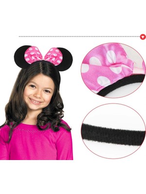 Neonova Pembe Fiyonklu Minnie Mouse Tacı Mini Kulak