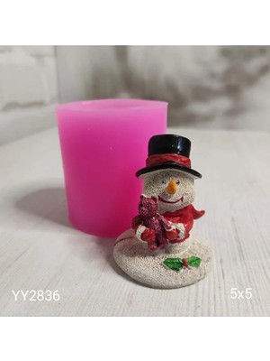 Yoyomold YY2836 Ayıcık Tutan Kardan Adam Silikon Kalıp