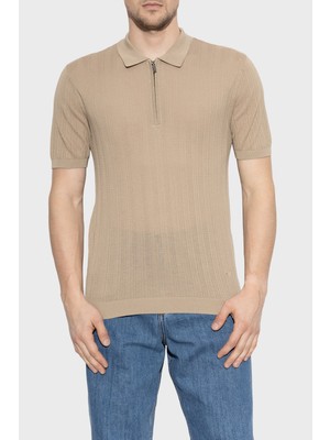 Emporio Armani % 100 Pamuk Relaxed Fit Fermuarlı Polo Yaka Kazak Erkek Polo Yaka Kazak EM004305 AF23761 U1145