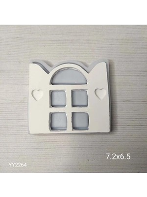 Yoyomold YY2264 Açık Kapaklı Pencere Kalp Işlemeli Silikon Kalıp