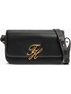 ShopINN Th Scrıpt Flap Crossover Kadın Siyah Çanta - AW0AW18399