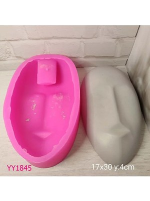 Yoyomold YY1845-MASKE Soyut Duvar Süsü Vazo 30CM Silikon Kalıp