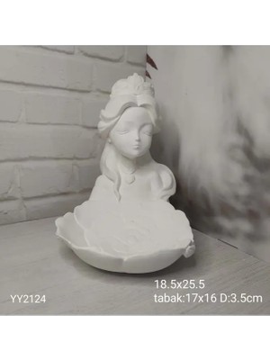 Yoyomold YY2124 Prenses Sunumluk Gül Tabaklı Kız Taçlı Silikon Kalıp