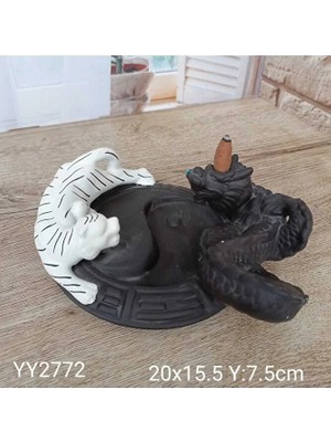 Yoyomold YY2772 Ejderha Kaplan Yin Yang Geri Akış Tütsü Silikon Kalıp
