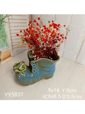 Yoyomold YY3831 Retro Bot Çizme Saksı Kurbağalı
