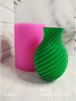 Yoyomold YY2995 Döner Desenli Vazo 14CM Silikon Kalıp