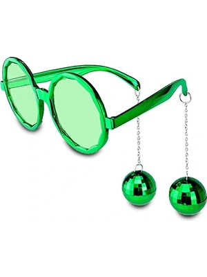 Neonova Disko Toplu Küpeli Parti Gözlüğü Yeşil Renk
