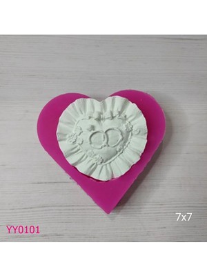 YOYOMOLD YY0101 Örtü Kıvrımlı Yüzüklü Kalp Silikon Kalıp