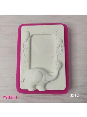 YOYOMOLD YY0353 Fil ve Uçan Balon Kabartmalı Dikdörtgen Çerçeve Silikon Kalıp