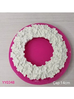 YOYOMOLD YY0348 Çiçekli Yuvarlak Çerçeve Silikon Kalıp