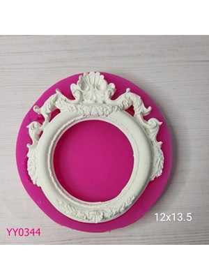 YOYOMOLD YY0344 Çevresi Desenli Yuvarlak Çerçeve Silikon Kalıp