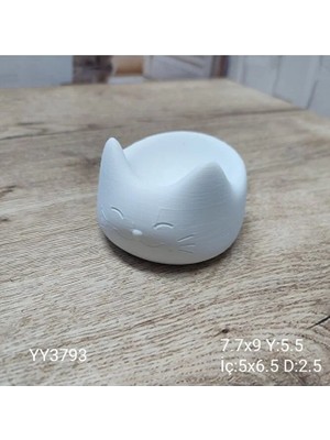 Yoyomold YY3793 - Mutlu Kedi Mumluk Saksi - Silikon Kalip, YY3793, Silikon Kalip Tüm Modeller