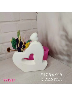 Yoyomold YY1917-KALP Vazo Üzerinde Mini Kalp Olan Silikon Kalıp