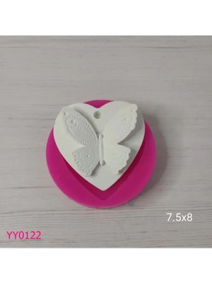 YOYOMOLD YY0122 Kalp Üzeri Kelebekli Silikon Kalıp