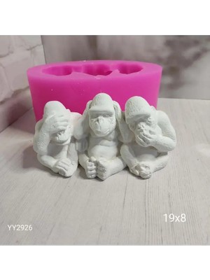 Yoyomold YY2926 3lü Goril Mammun Görmedim Duymadım Bilmiyorum Silikon Kalıp