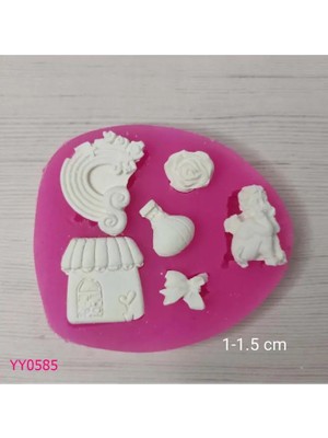 YOYOMOLD YY0585 Gökkuşağı Melek Gül Balon Fiyonk Ev Silikon Kalıp