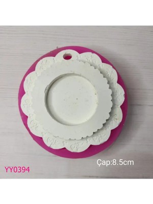 YOYOMOLD YY0394 Gül Desenli Fırfırlı Askılı Yuvarlak Çerçeve Silikon Kalıp