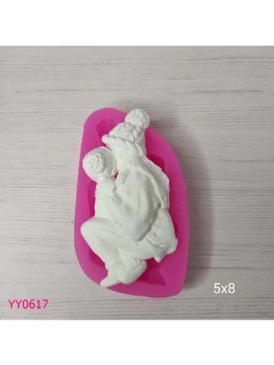 Yoyomold YY0617-BEBEĞINE Sarılan Anne Örgülü Şapkalı Silikon Kalıp