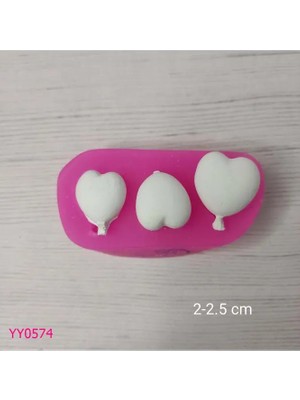 YOYOMOLD YY0574 Üçlü Kalpli Balon Silikon Kalıp