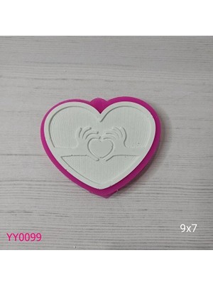 YOYOMOLD YY0099 Kalp İçinde Kalp Tutan Eller Silikon Kalıp