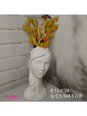 Yoyomold YY1953-SAÇI Örgülü Zayıf Kız Vazo Silikon Kalıp